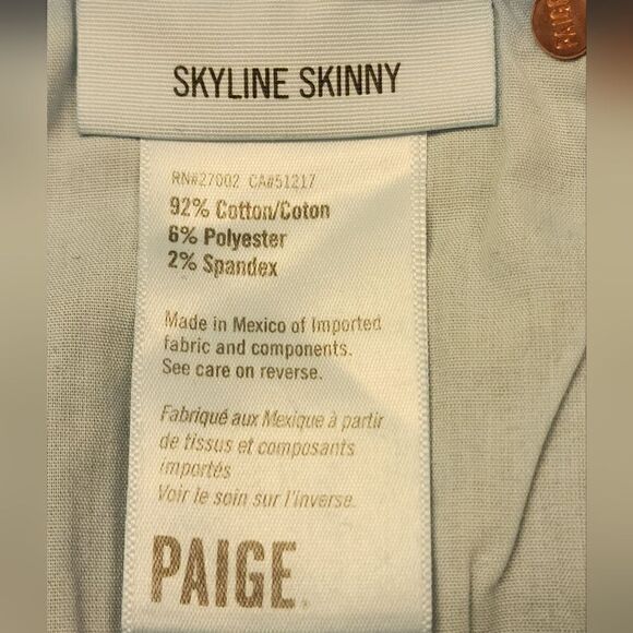 Paige Skyline Skinny Blue Jeans Size 26 USA size 4 - Picture 7 of 7